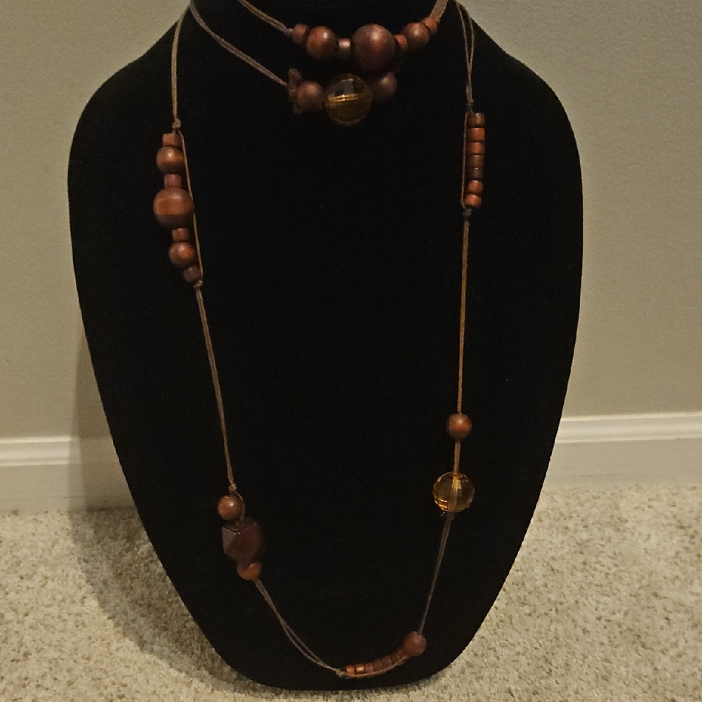 Elegant Brown Beaded Necklace